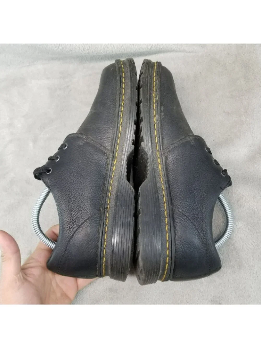 Dr. Martens Shoes Mens Size 8 Black Leather Hazeldon Soft Wair Derby *Read*